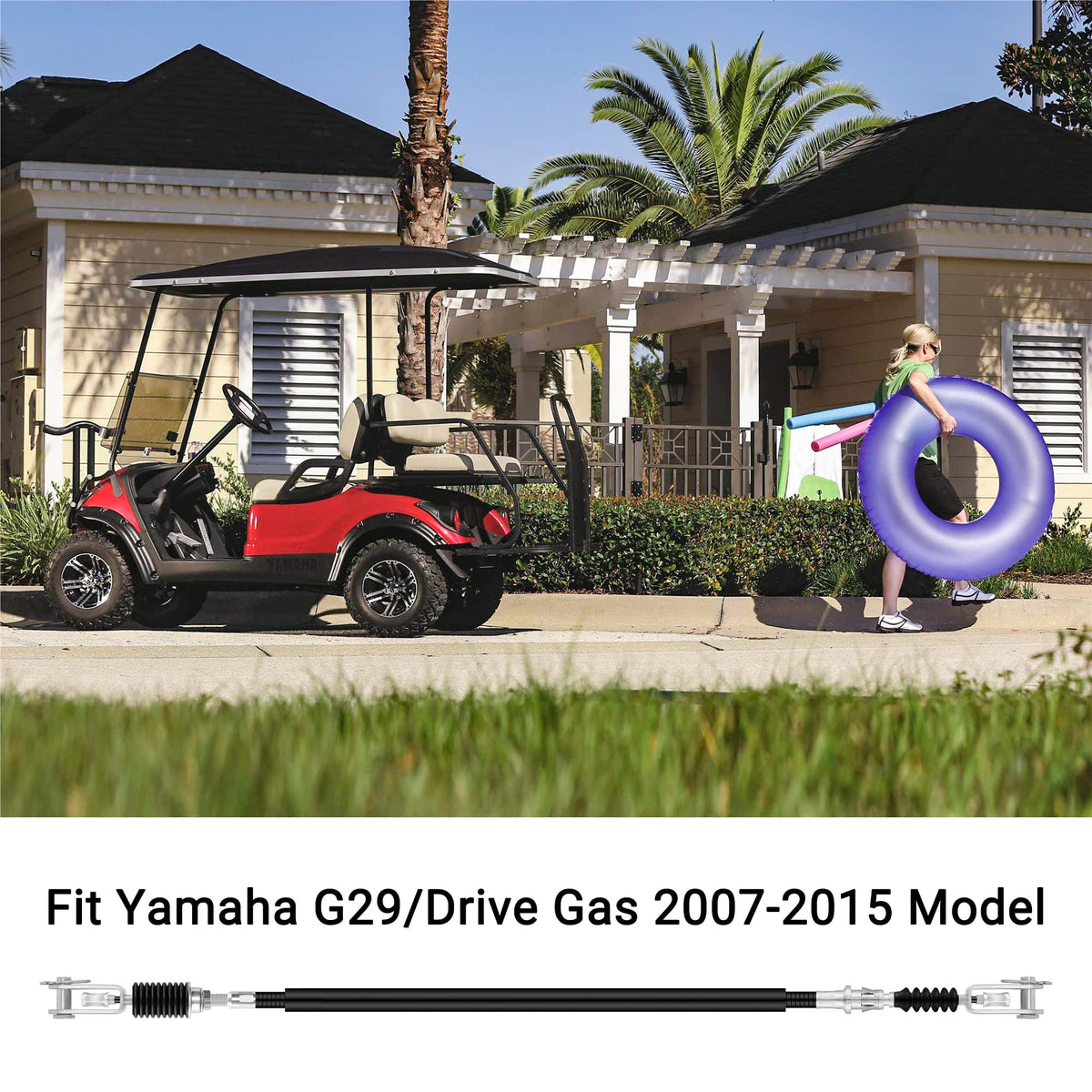 Close view of Yamaha G29 brake cable bushing area and durable construction