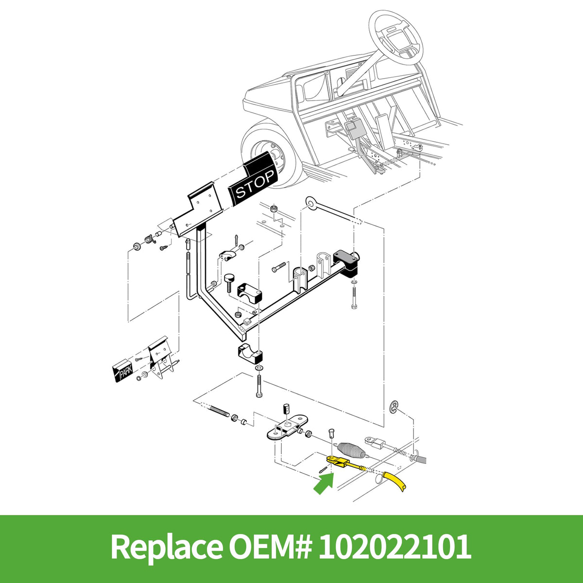 10L0L brake cables demo on Club Car DS – smooth operation