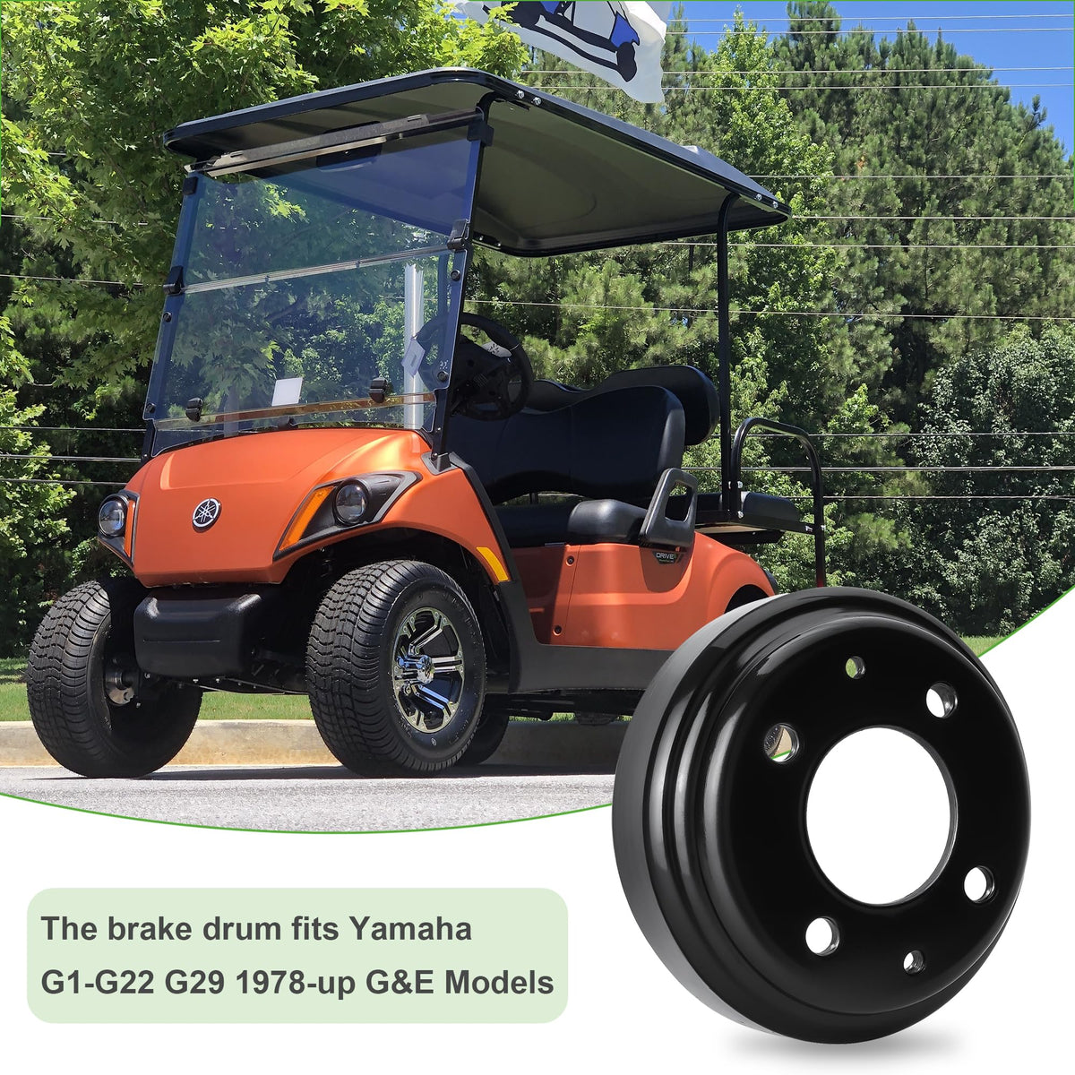 10L0L brake drum for Club Car DS 1981-1994 rear hub compatibility