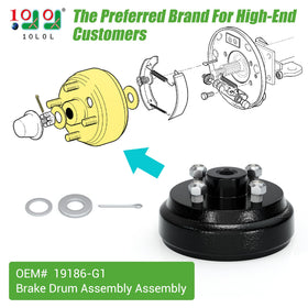 10L0L brake drum exterior detail—durable design for long-lasting carts.
