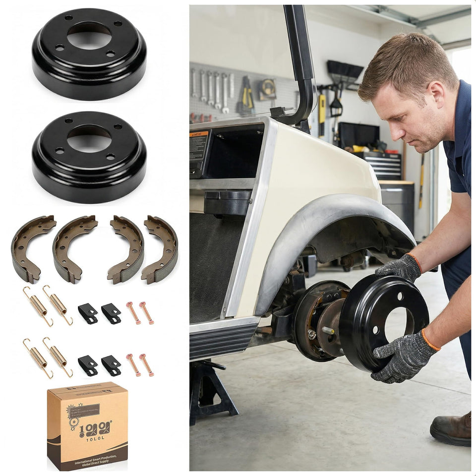 10L0L brake drum front for Club Car DS improves braking reliability