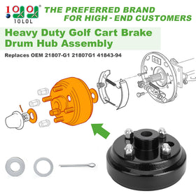 10L0L brake drum large-hole EZGO TXT front view highlighting grooved surface