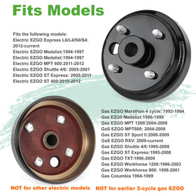 10L0L brake drum large-hole EZGO TXT top view with CNC grooves for OEM alignment