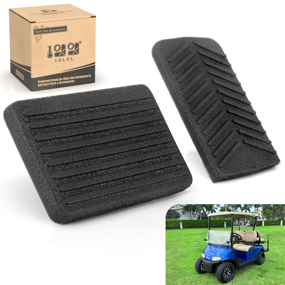 10L0L brake pedal cover for EZGO RXV improves grip and control.