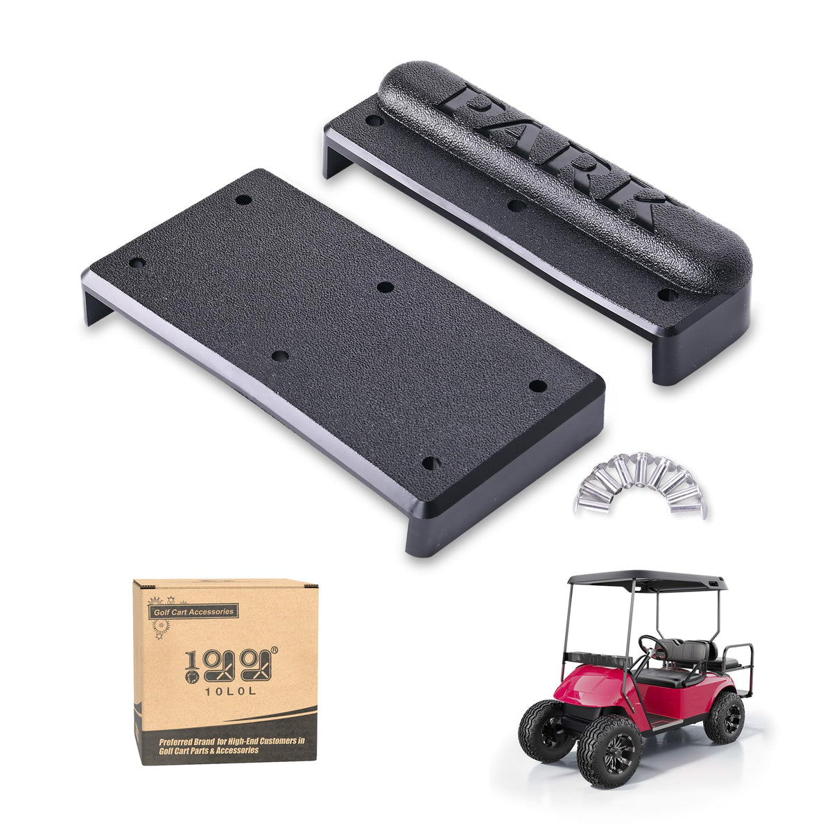 10L0L brake pedal pad kit for EZGO TXT Marathon, 1971-1992 compatibility.