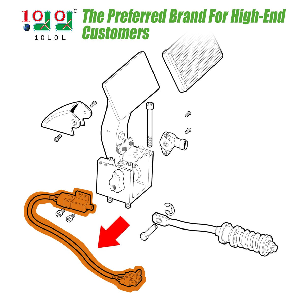 10L0L brake pedal switch for EZGO RXV provides reliable braking signal for consistent stopping.