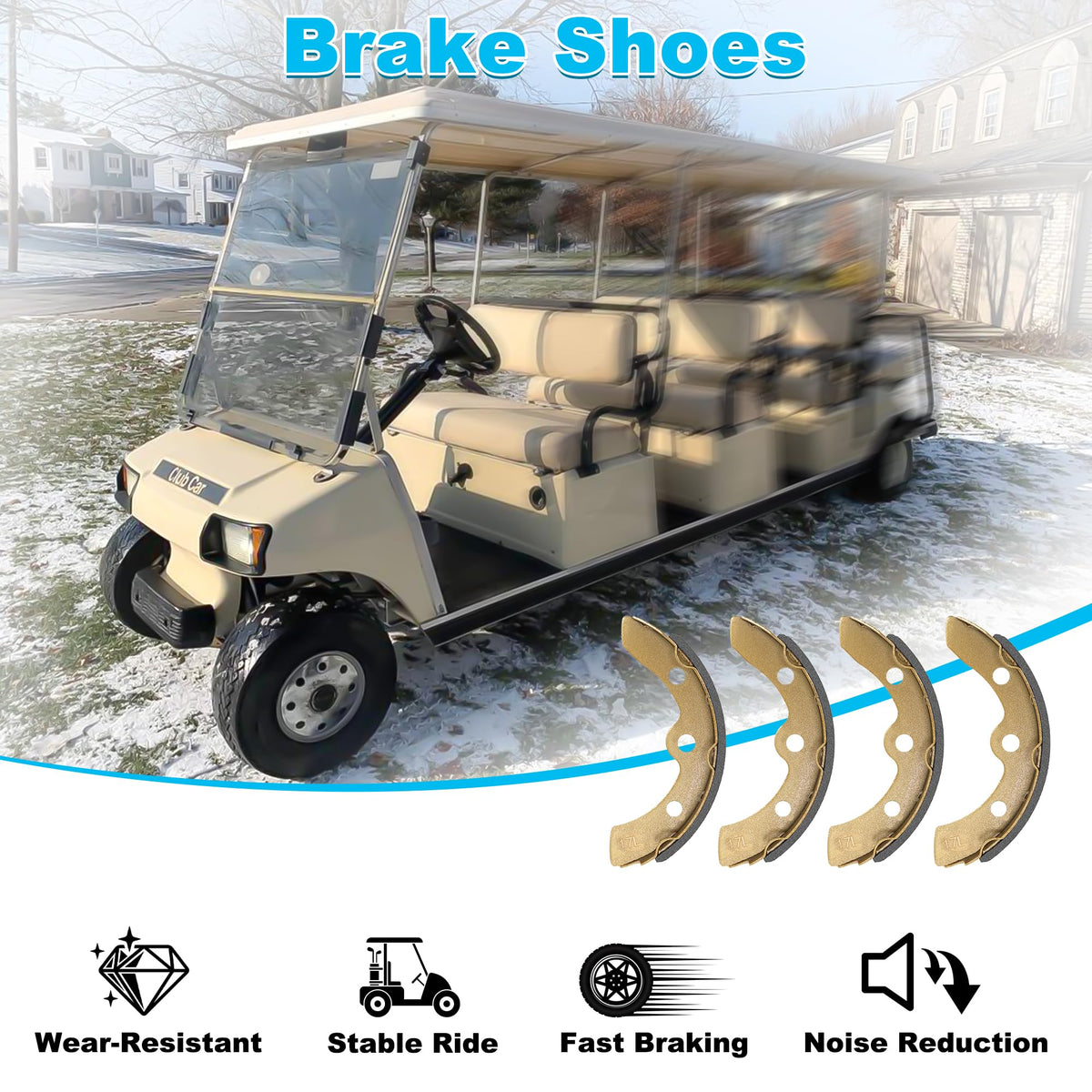 10L0L long four-piece brake shoes set shown for durable wear