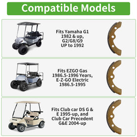 10L0L brake shoes for Club Car Precedent rear view for consistent performance.