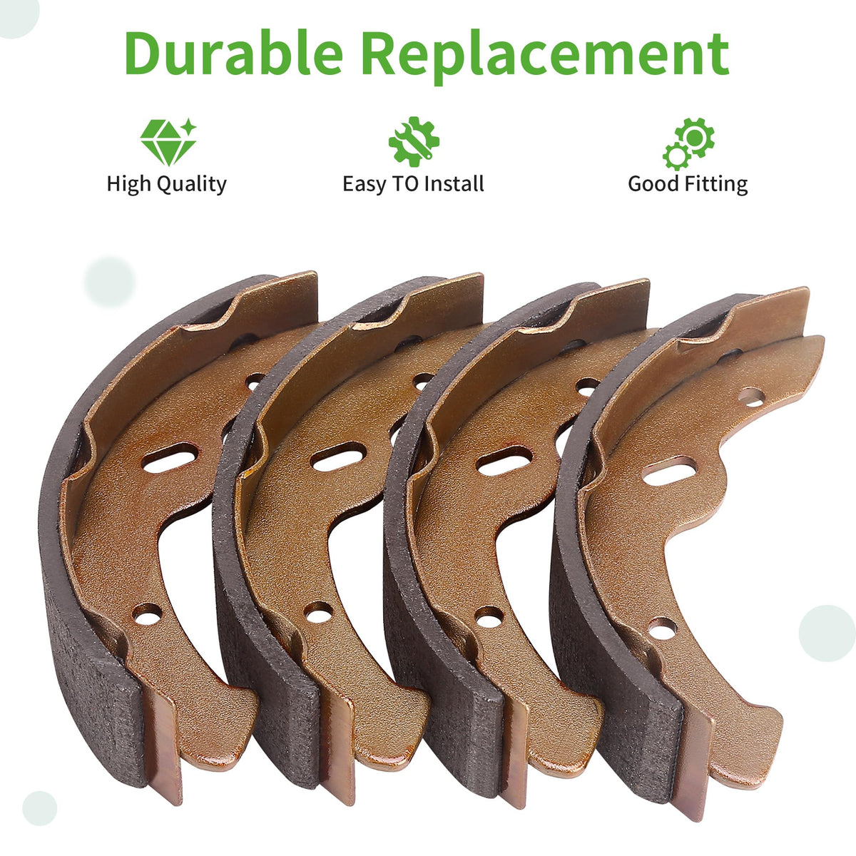 10L0L brake shoes for EZGO RXV fit, dependable stop power for upgrades.