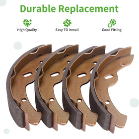 10L0L brake shoes for EZGO RXV fit, dependable stop power for upgrades.