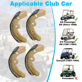 10L0L EZGO-compatible brake shoes for smooth braking