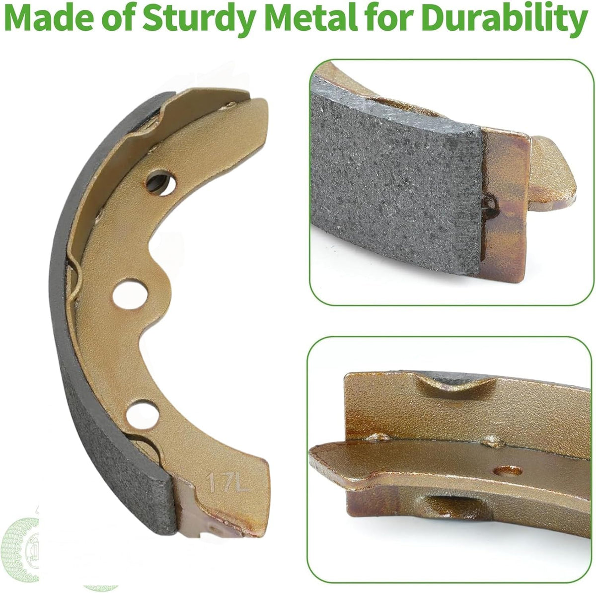 10L0L four-piece brake shoe set ready for installation