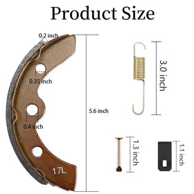 10L0L four-piece brake shoes kit long lining; ready for complete drum brake replacement.