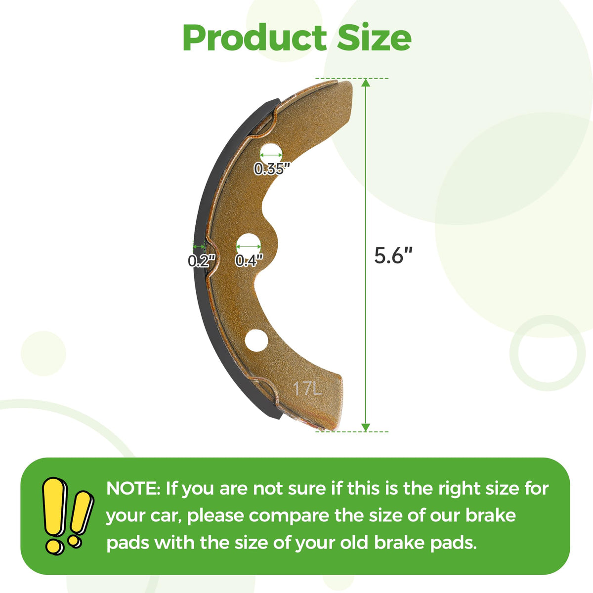 10L0L brake shoe kit packaging showing four-piece set.