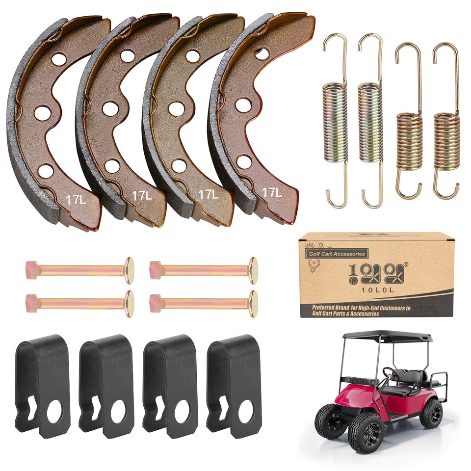 10L0L brake shoes kit product shot highlights durable friction material for consistent braking.