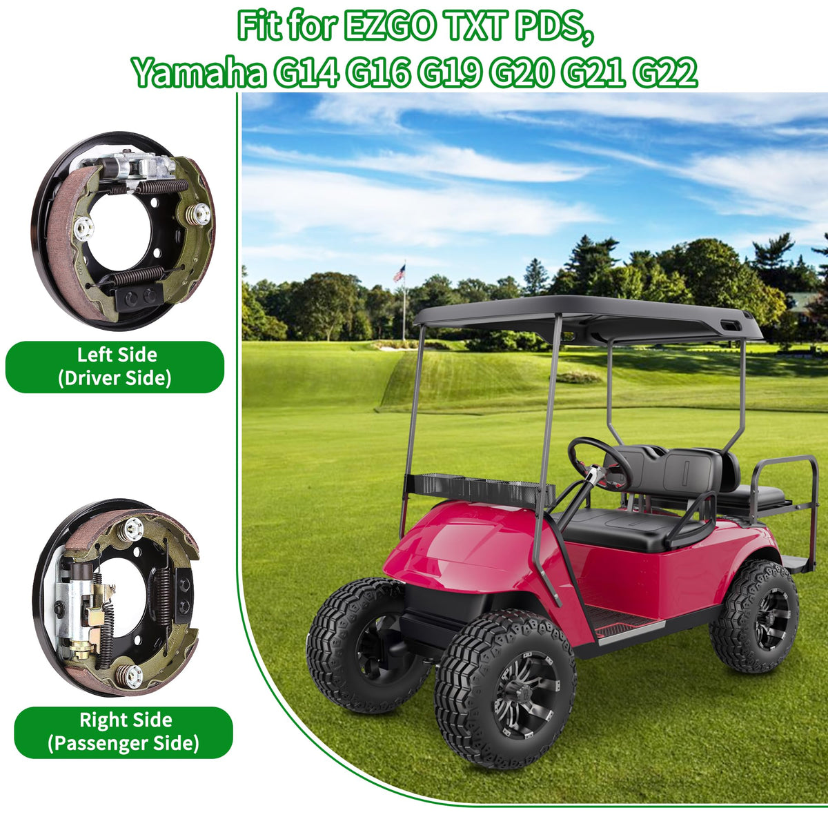 10L0L brake shoes kit included for reliable wear and quiet operation
