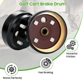 10L0L brake shoes set closeup showing wear-resistant components for EZGO TXT