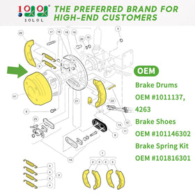 10L0L brake shoes spring kit for DS and Precedent enhances braking response