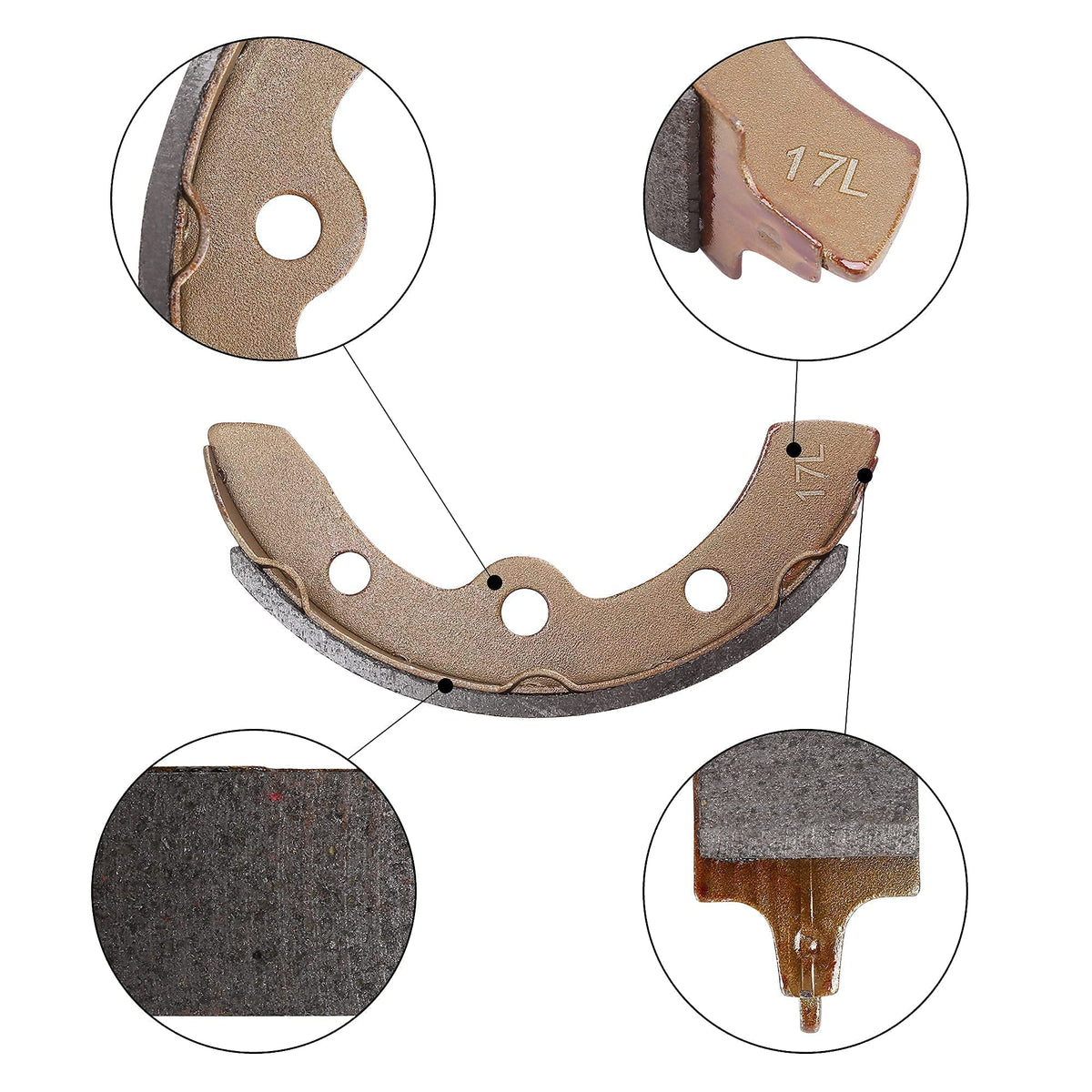 10L0L Yamaha brake shoes for G1-G9 models, dependable braking performance