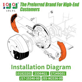 10L0L brake shoes for Yamaha G2 rear view for smooth stopping.
