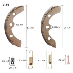 10L0L short and long brake shoes with springs for easy replacement