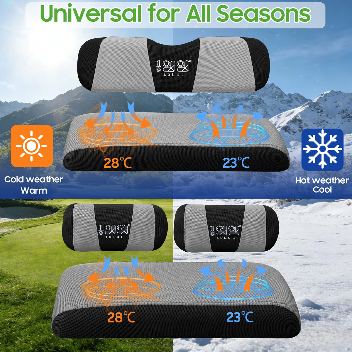 10L0L breathable air mesh fabric keeps seats comfortable and dry.