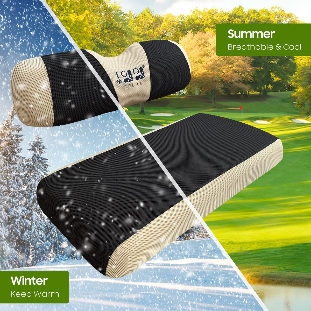 Breathable mesh fabric keeps seats cooler and comfortable