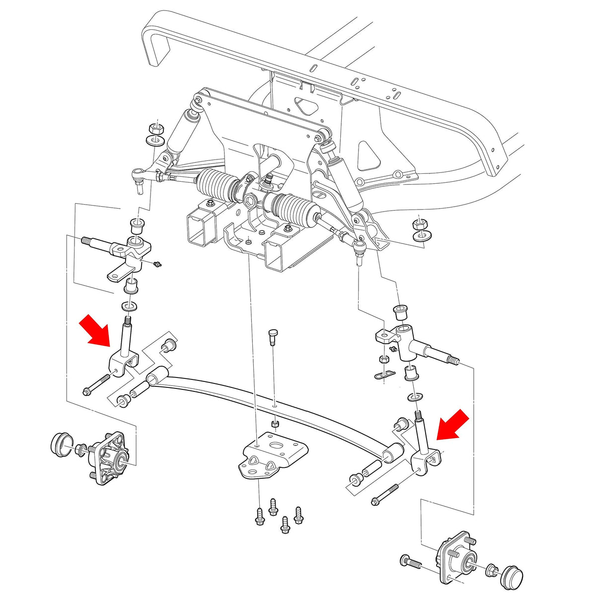 10L0L brzone flanged bushings minimize play and wear on the front end.