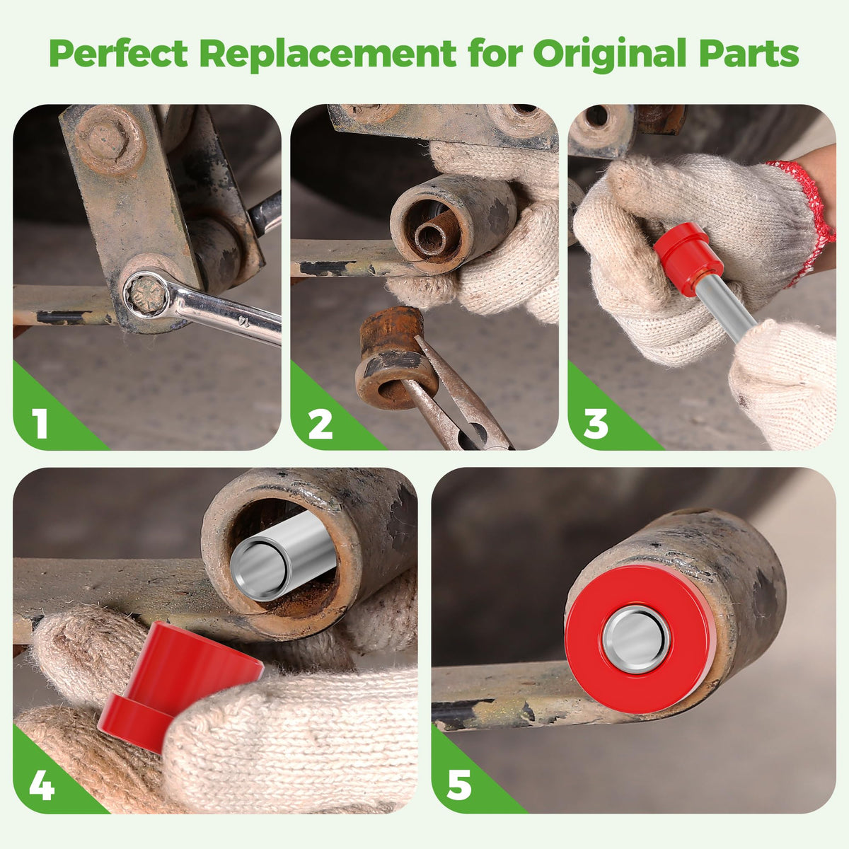 Twelve bushings set highlighting stable articulation