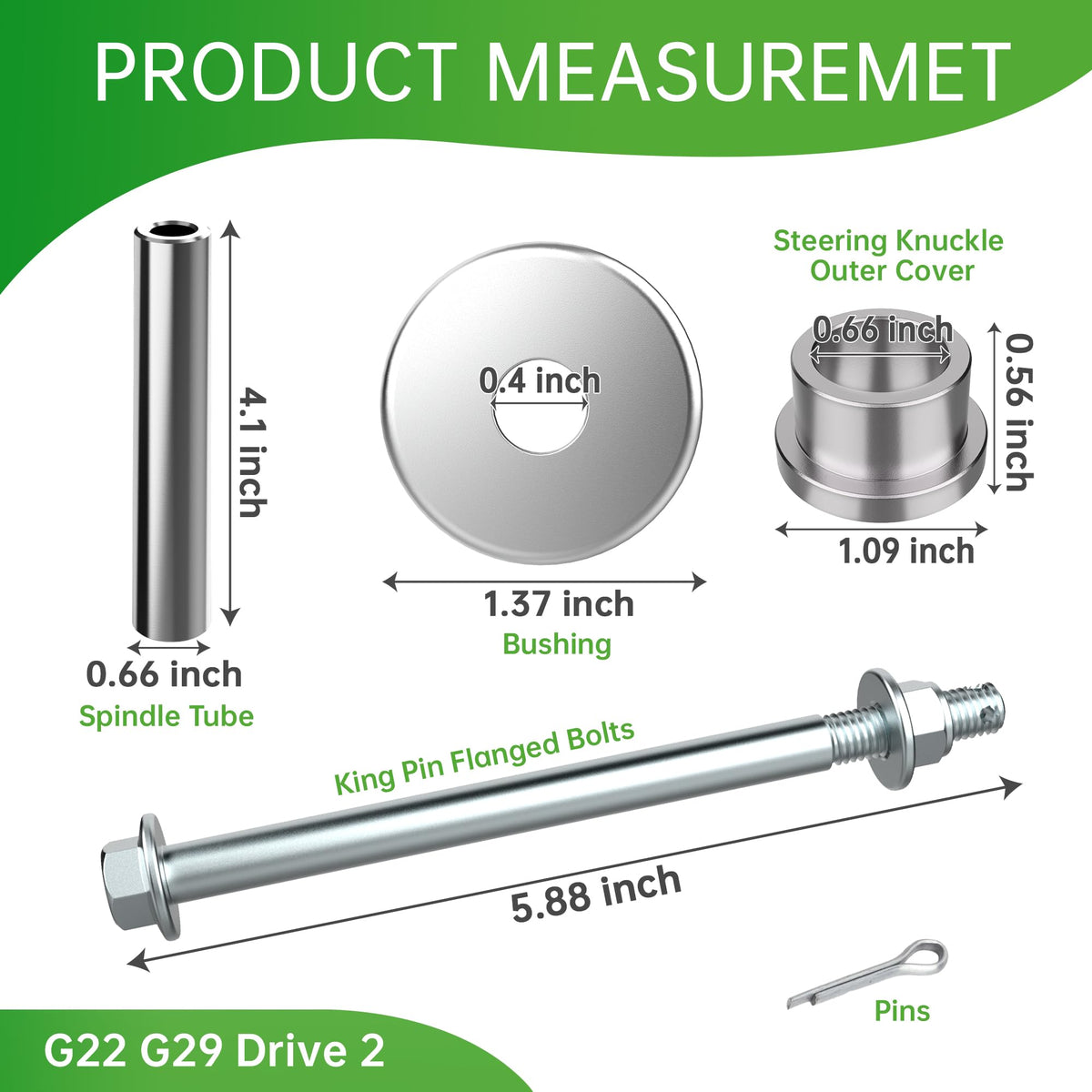 4 bushings included in the 10L0L kit support smooth operation