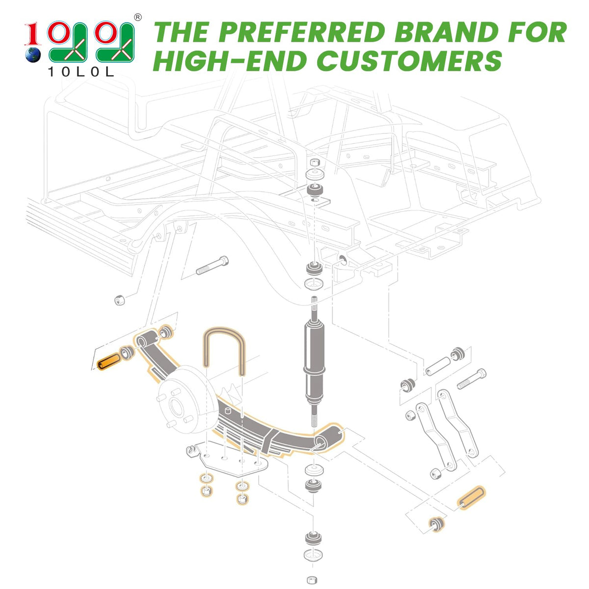 10L0L bushings and sleeves included, reducing wear and easing installation.