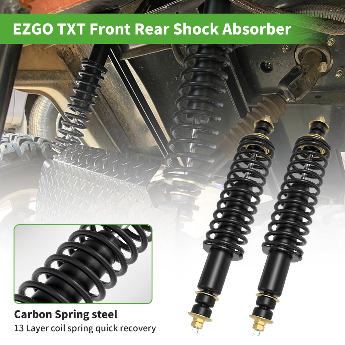 10L0L golf cart shock with bushings included for quick setup