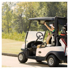 10L0L carbon-fibre steering wheel visual enhances overall cart aesthetics.