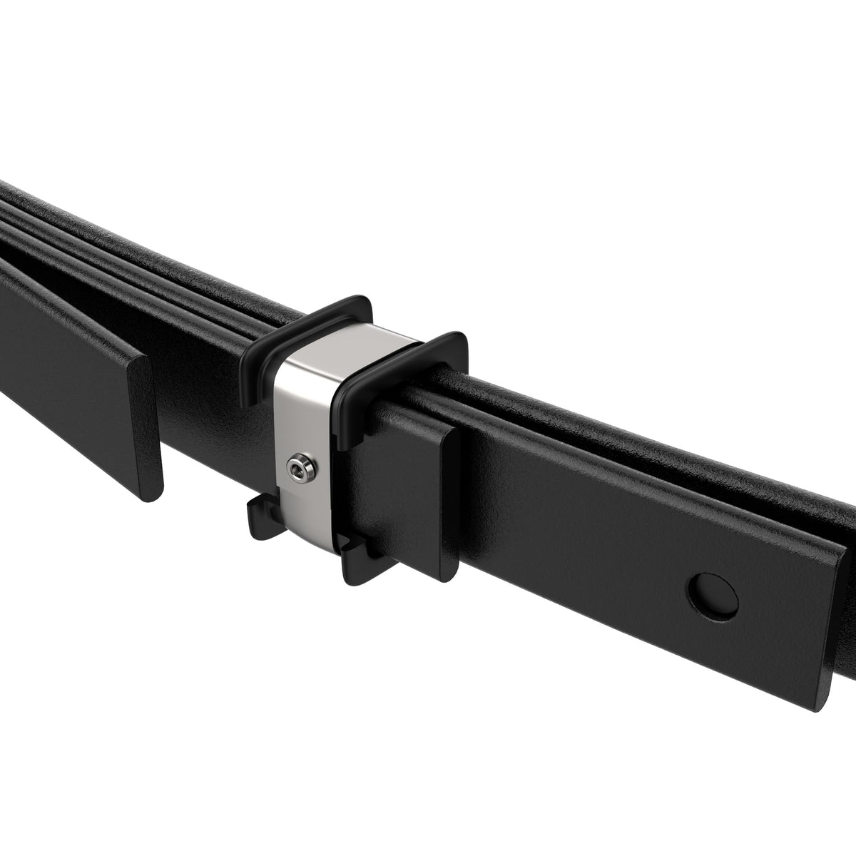 10L0L carbon steel four-leaf spring looks rugged and durable for tough rides.