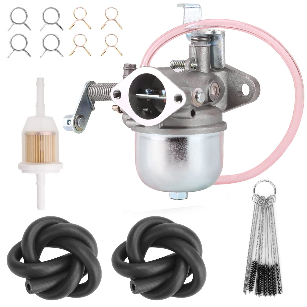 Included cleaning brush for quick carburetor maintenance.