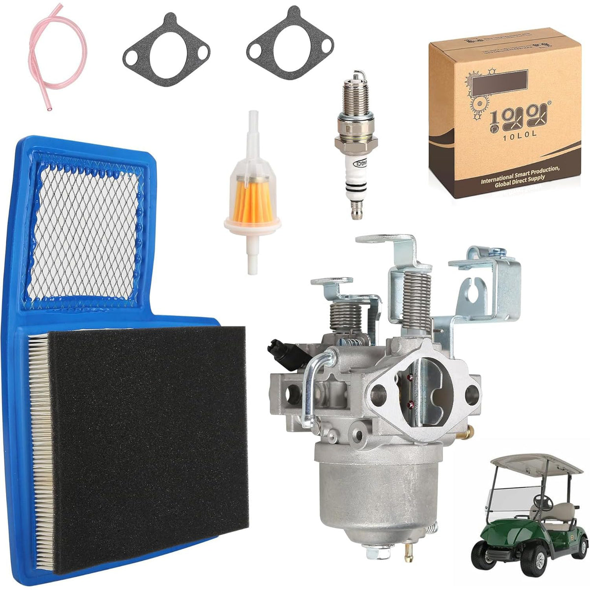 10L0L carburetor kit closeup for Yamaha G16–G21 engines, reliable replacement.