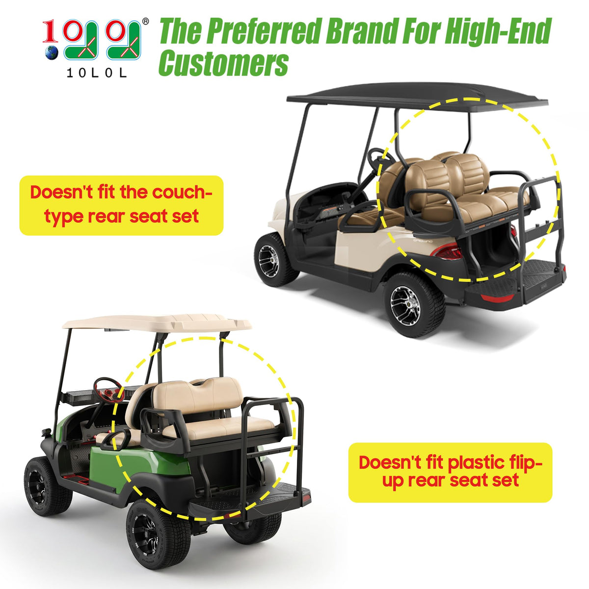 10L0L cargo mesh organizer for Club Car adds organized space