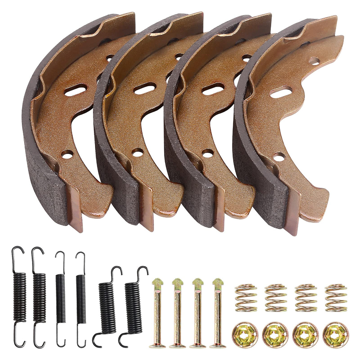 10L0L golf cart brake kit components arranged for easy reference