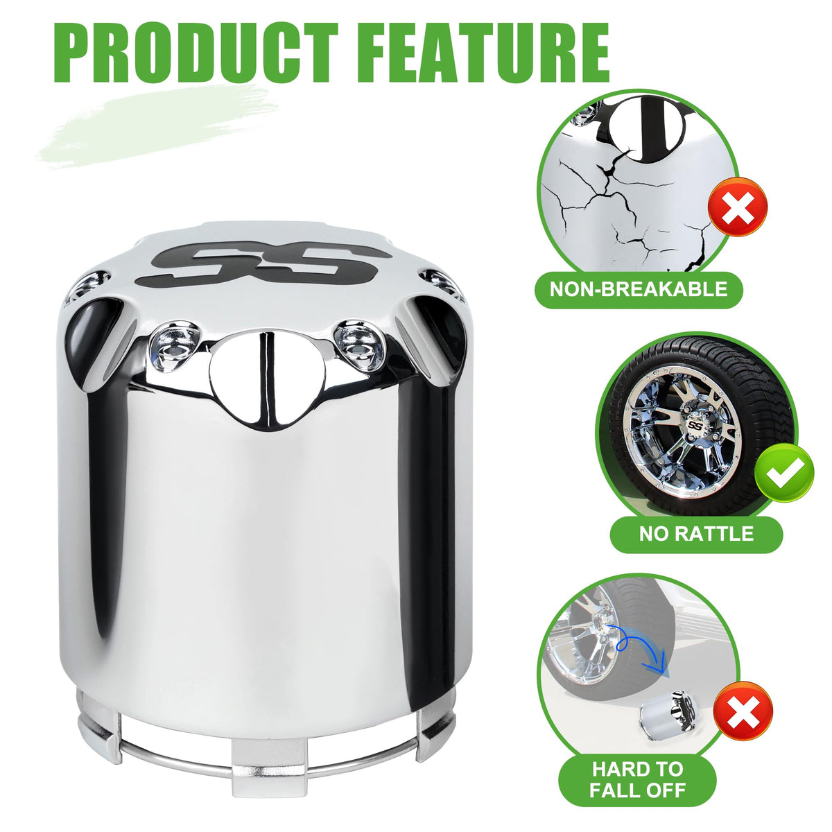 10L0L center cap fits 8–12 inch wheels for versatile compatibility.