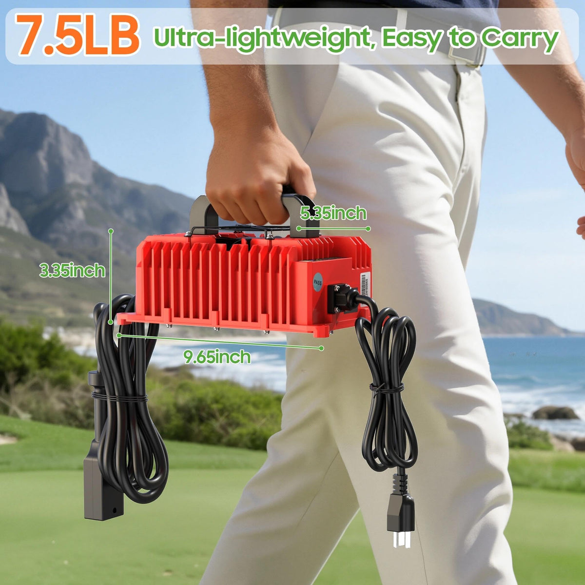 Charger supports lead-acid, maintenance-free, and lithium iron phosphate batteries