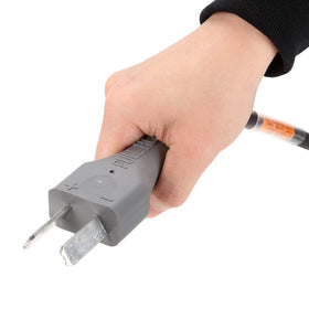 10L0L charger cord showing brown positive and blue negative wires for reliable power.