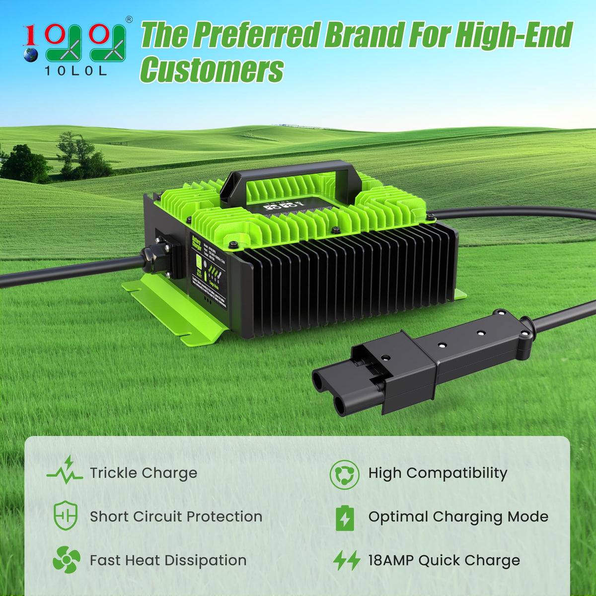 10L0L charger indicator lights signaling smart maintenance mode.