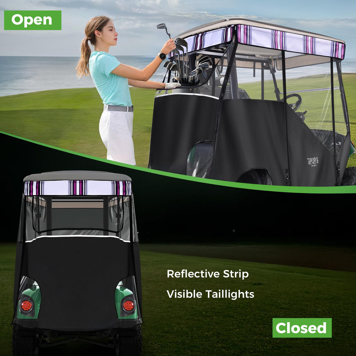 10L0L thickened clear PVC film providing visibility and rain shelter