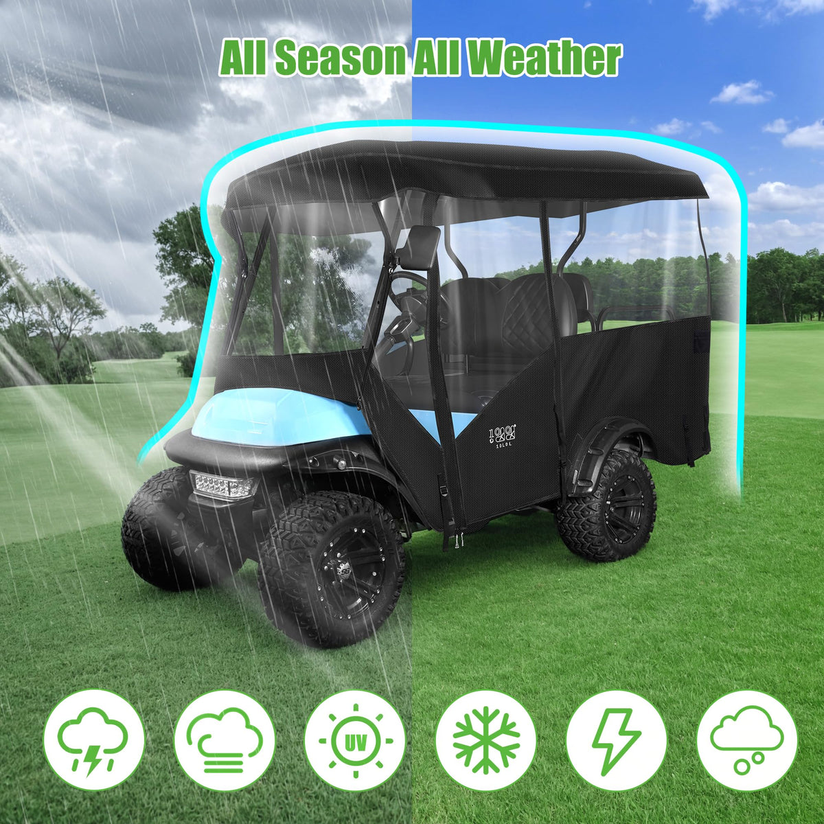 10L0L 0.37mm PVC windows offer clear visibility around the cart