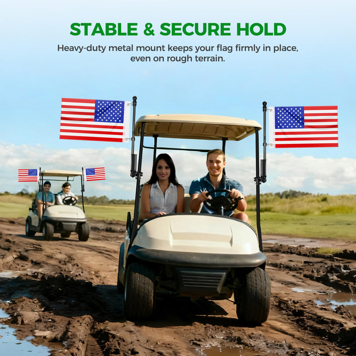 10L0L clip hooks secure flag-holder for quick, stable setup