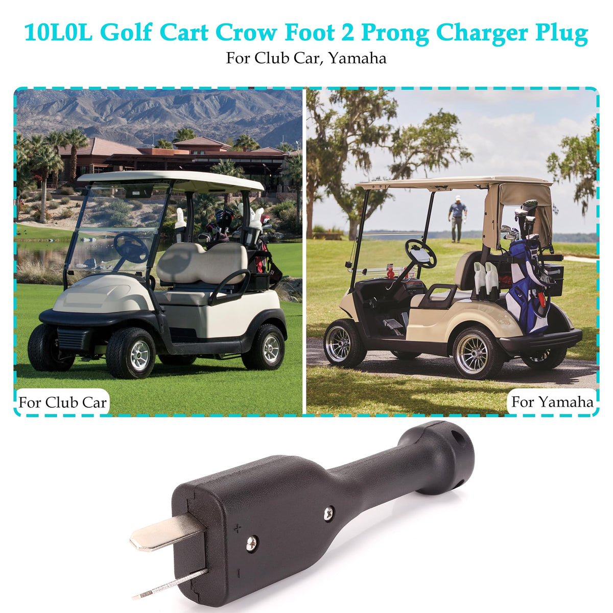 10L0L Club Car 36V charger plug supports secure charging for Club Car models.