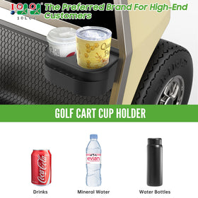 Dual cup holder kit for Club Car DS, hardware ready for installation.