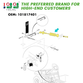 Close-up of 10L0L Club Car DS assembly showing essential components for install.