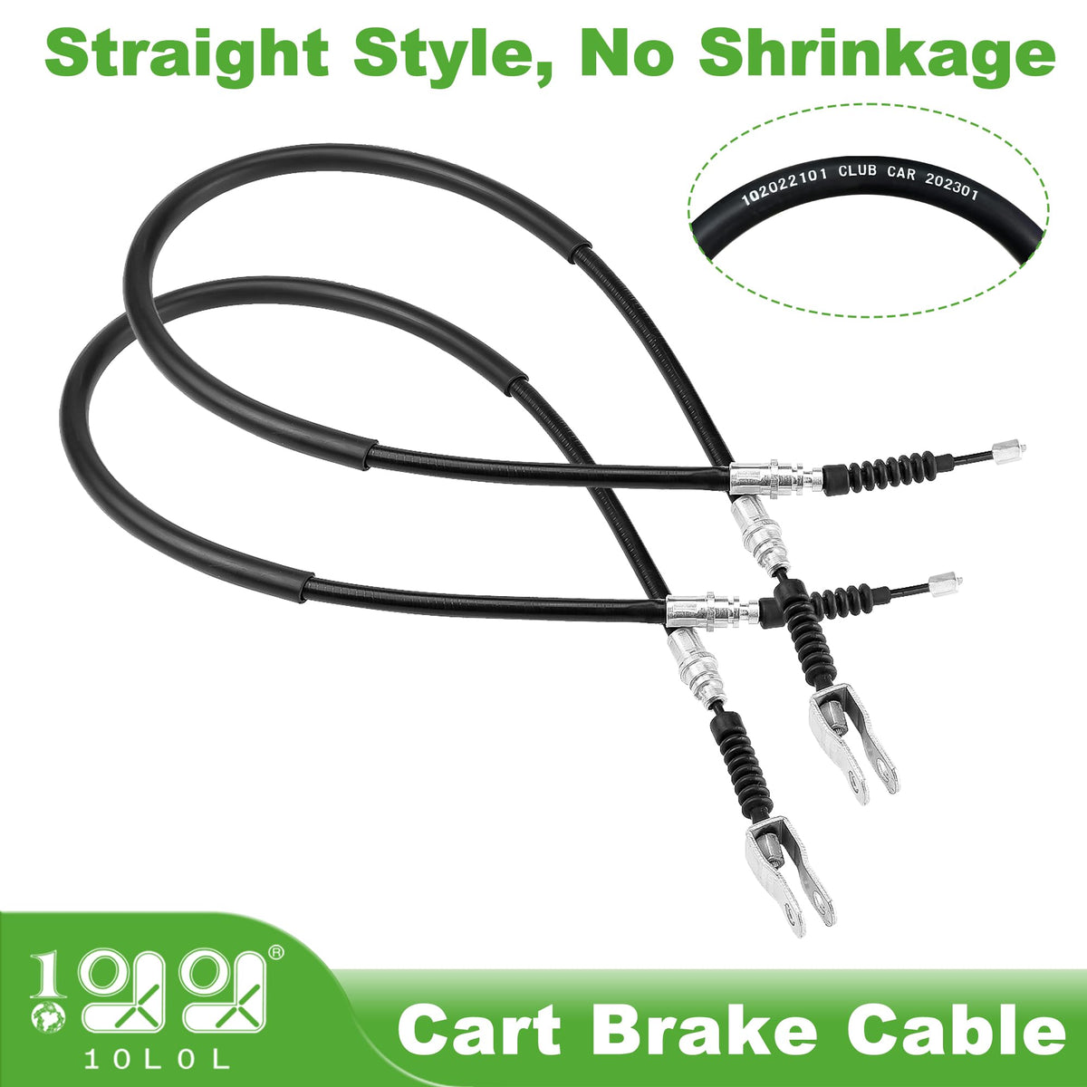 10L0L Club Car DS brake cable assembly compatible with OEM standards.