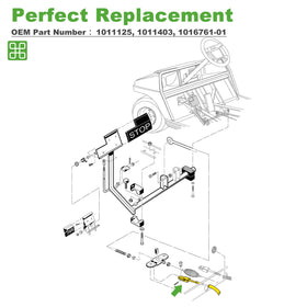 10L0L Club Car DS brake cable showing durable metal construction.